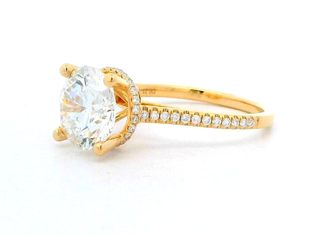 18KT Hidden Halo Engagement Ring