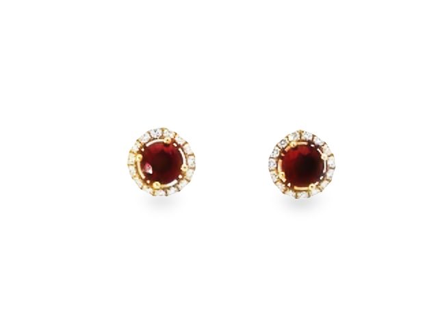 Ruby Stud Earrings with Diamond Jackets