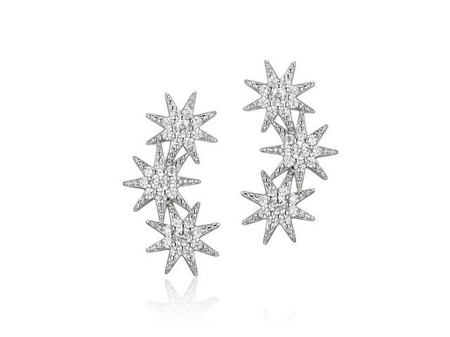 Silver Multi Star Earrings