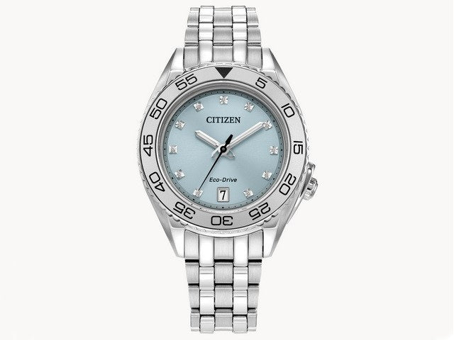 Ladies Eco Drive with Diamonds