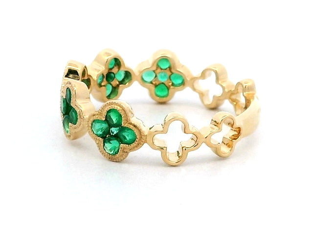Emerald Quatrefoil Ring