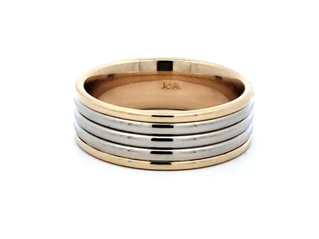 14KT Ribbed Gents Band