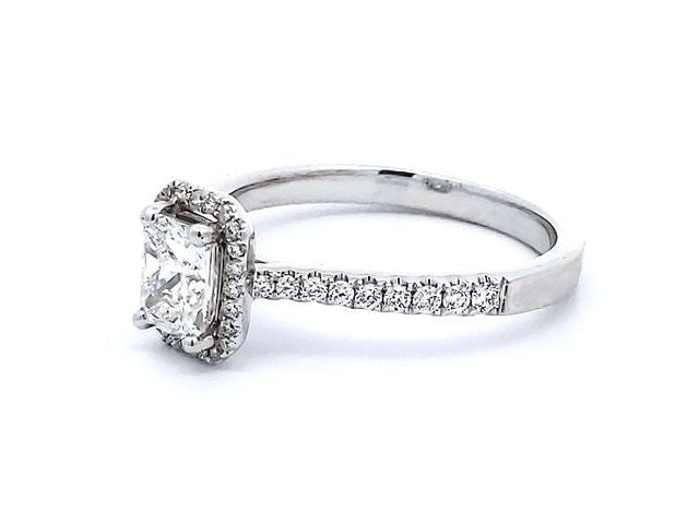 Radiant Cut Halo Engagement Ring