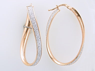 Pink & Silver Hoop Earrings