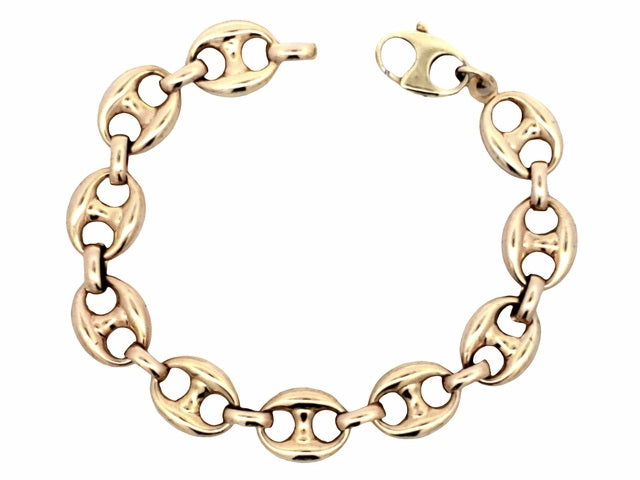 14KT Puffed Anchor Bracelet