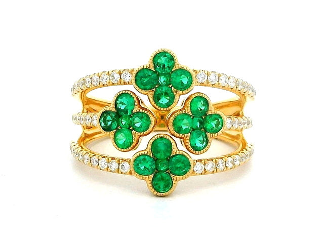 Fancy Emerald & Diamond Ring