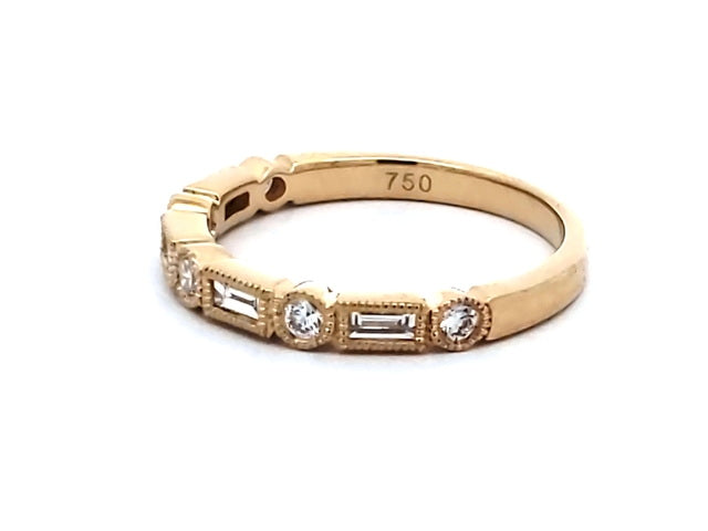 Round & Baguette Diamond Band