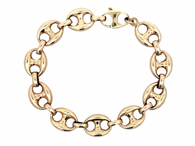14KT Puffed Anchor Bracelet
