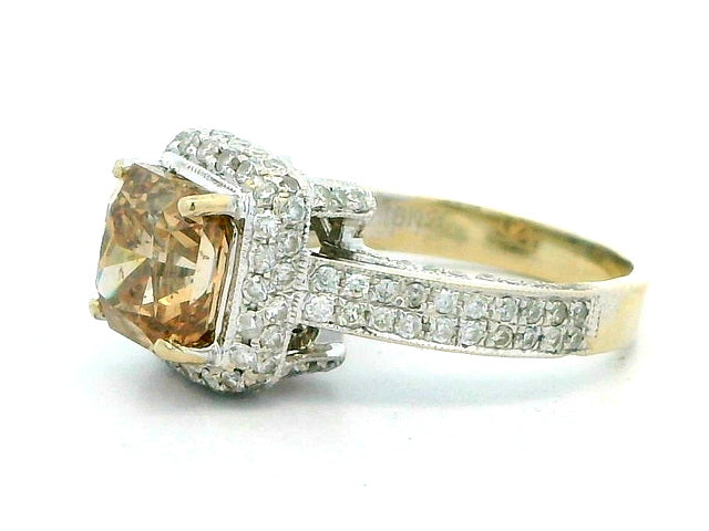 Brown and White Diamond Ring