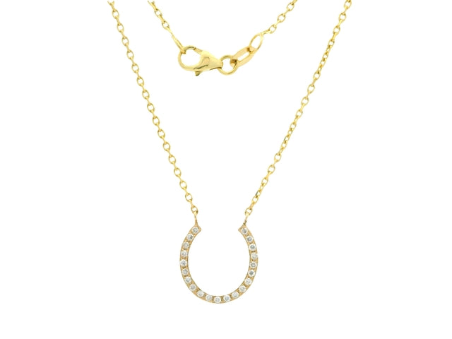 10KY Diamond Horseshoe Necklace