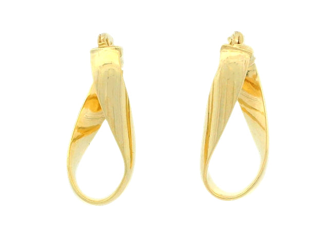 10KT Oval Twist Hoops