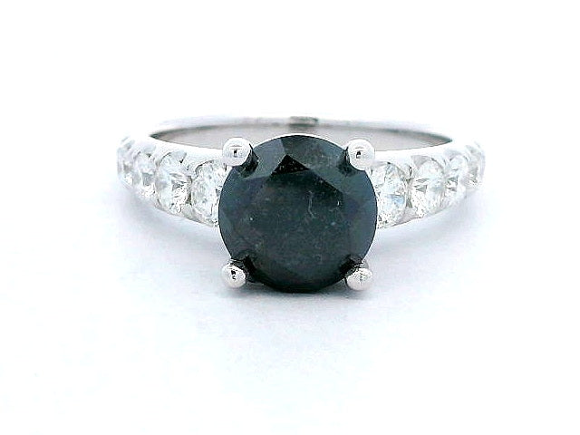 18KT Black Diamond Engagement Ring