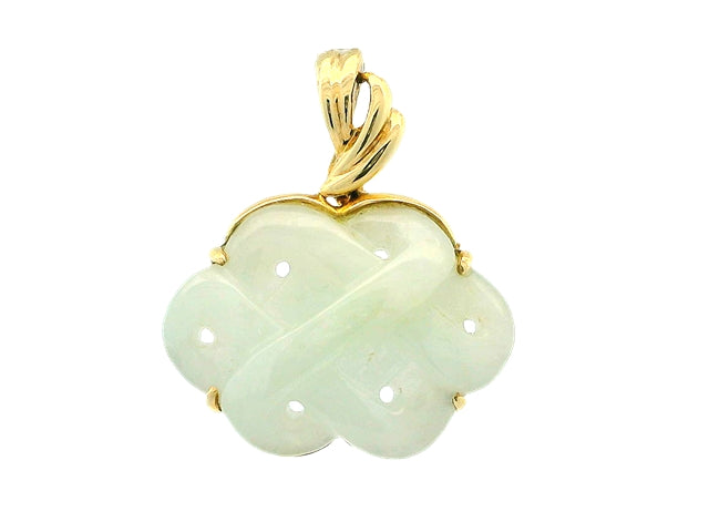 14KT Carved Jade Pendant