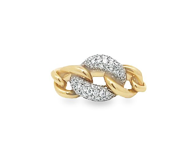 14KT 0.61cts Diamond Cable Link Ring