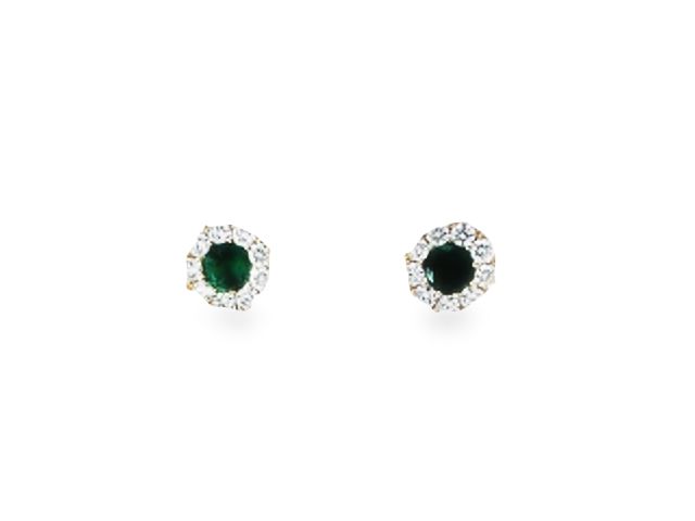 Emerald & Diamond Studs