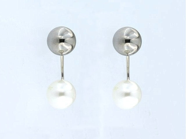 Ball Earrings with Pearl Enhancer