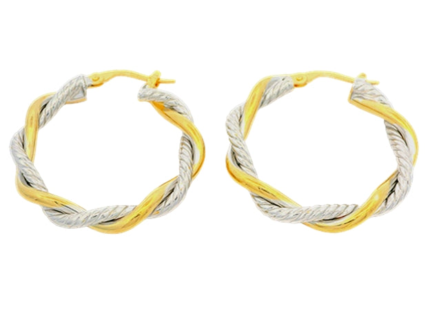 10KT Twist Design Hoops