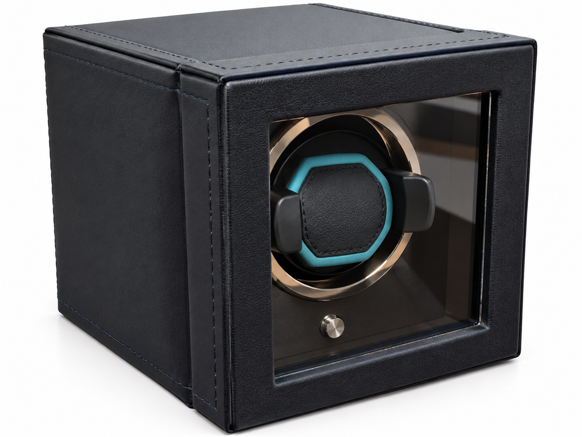 Navy Leather Single Automatic Watch Winder