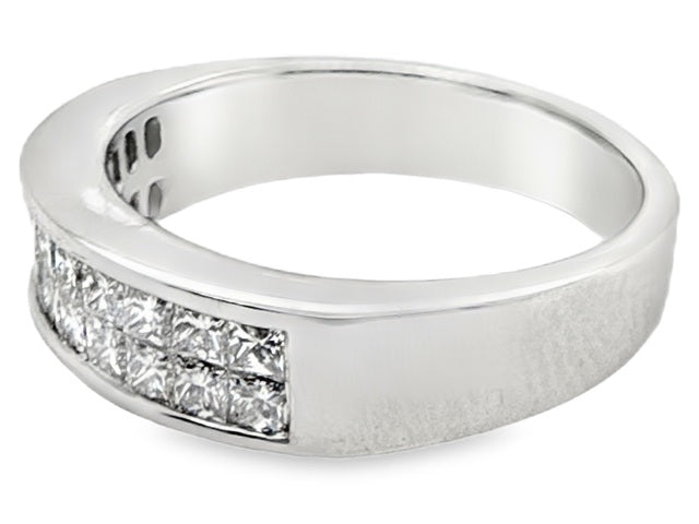 18kt White Gold 0.75ct Natural Diamond Double-Row Band