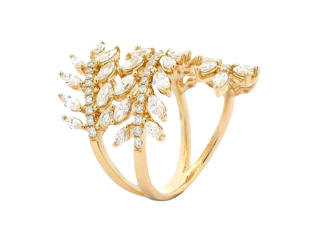 18KT Diamond Laurel Leaf Ring