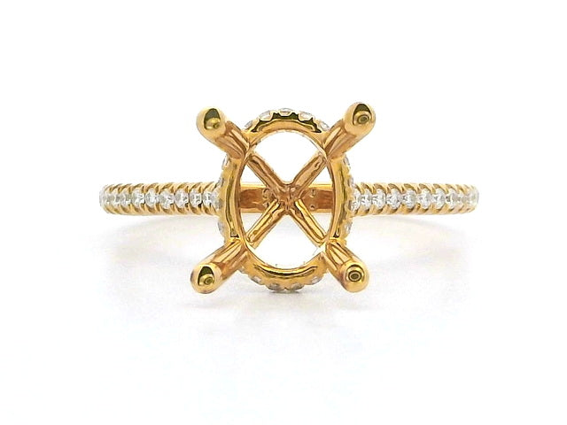 18KT Oval Engagement Mount
