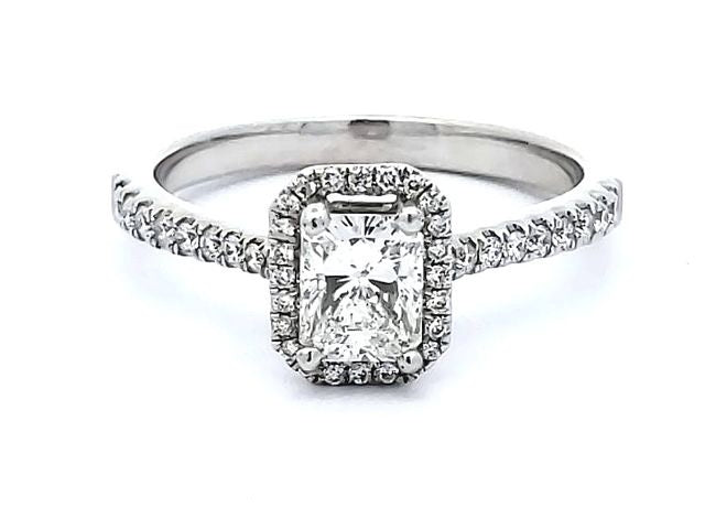 Radiant Cut Halo Engagement Ring