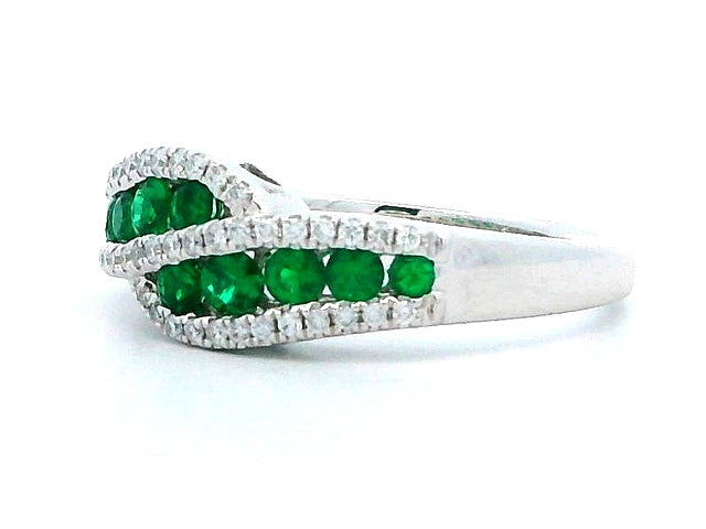 Emerald Bypass Ring