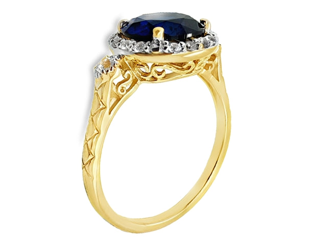 Lab Created Ruby and Cubic Ring