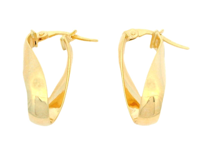 10KT Oval Twist Hoops