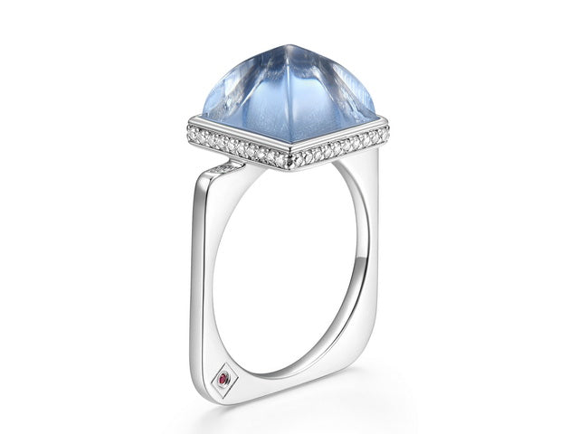 ELLE Pivot Synthetic Blue Quartz Ring