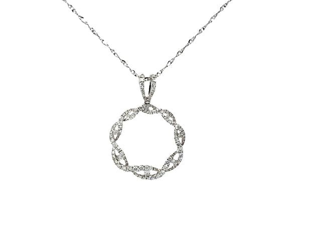 Braided Diamond Circle Pendant