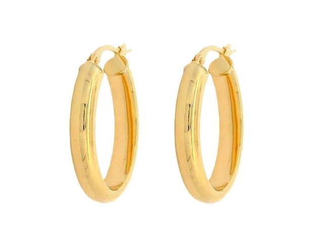 10KT Oval Hoop Earrings