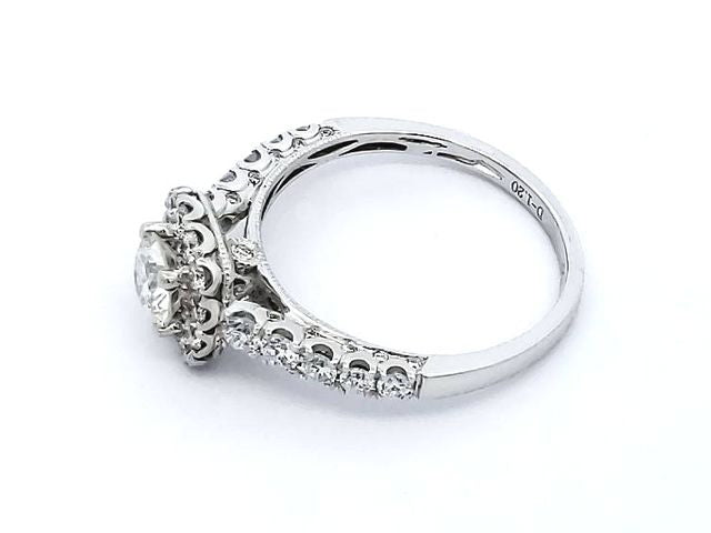 Halo Engagement Ring & Band