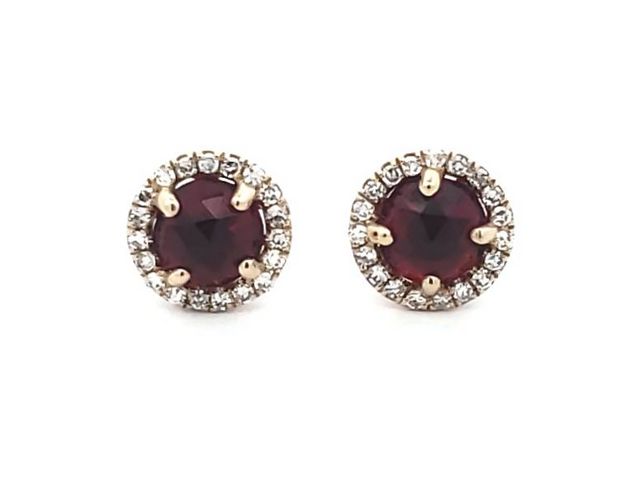 Garnet & Diamond Earrings