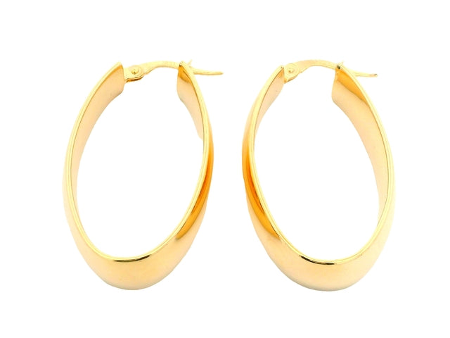 10KT Oval Hoop Earrings