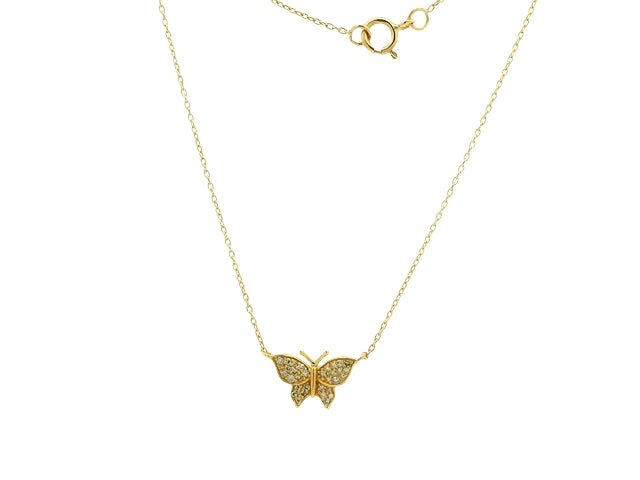 14KT Diamond Butterfly Necklace