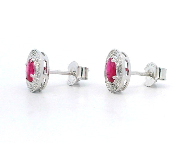 Ruby & Diamond Stud Earrings