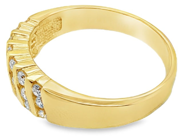 Three-Row Bar-Set Dress Ring
