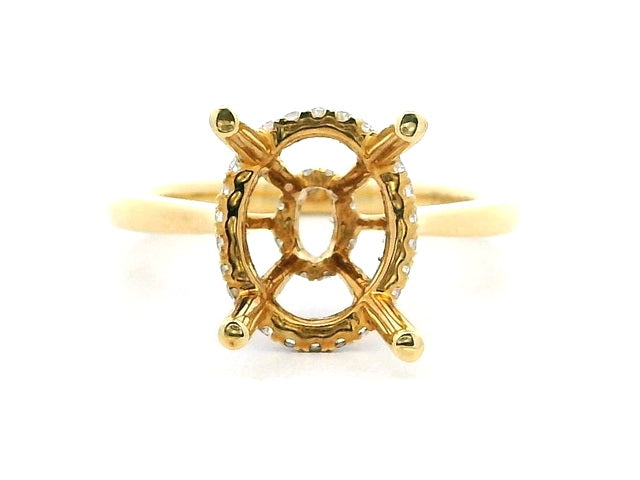 18KT Oval Engagement Mount