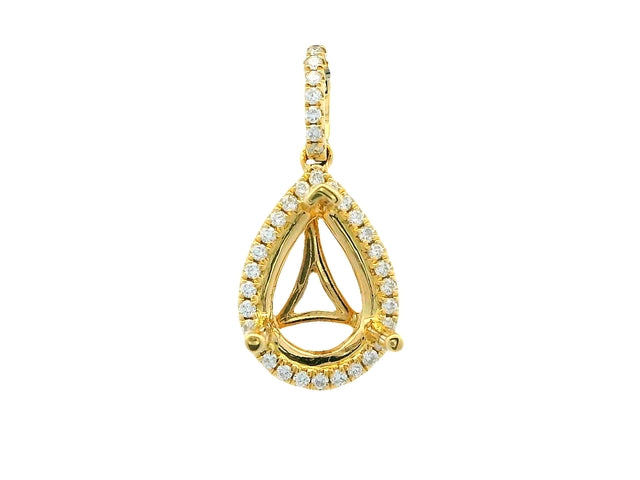 Yellow Gold Pear Pendant Mount