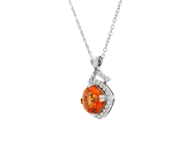 Orange Sapphire Necklace