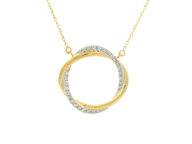 14KT Diamond Circle Pendant