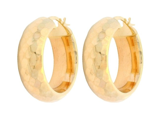 10KT Hoop Earrings with a Hammered Finish