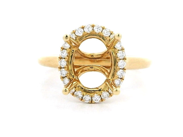 18KT Oval Engagement Mount