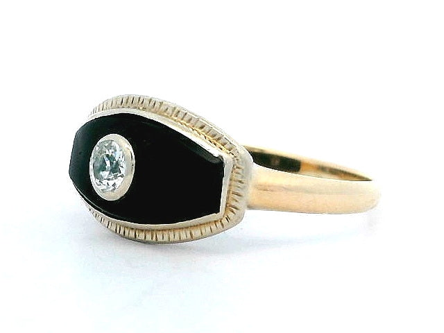 Onyx & Diamond Ring