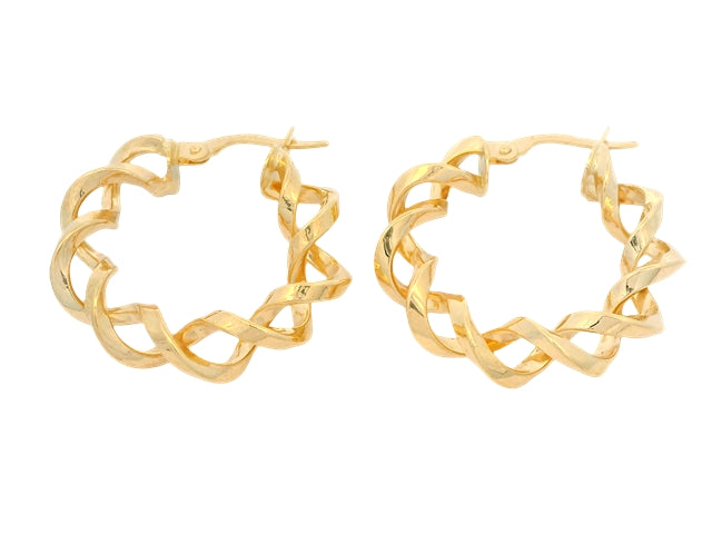 10KT Twist Design Hoops