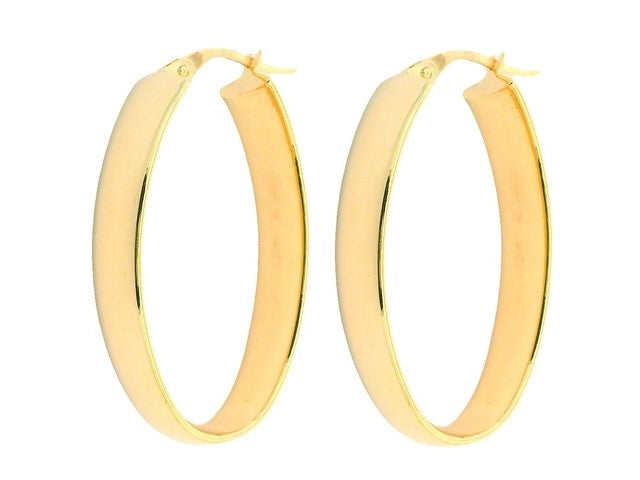 10KT Oval Hoop Earrings