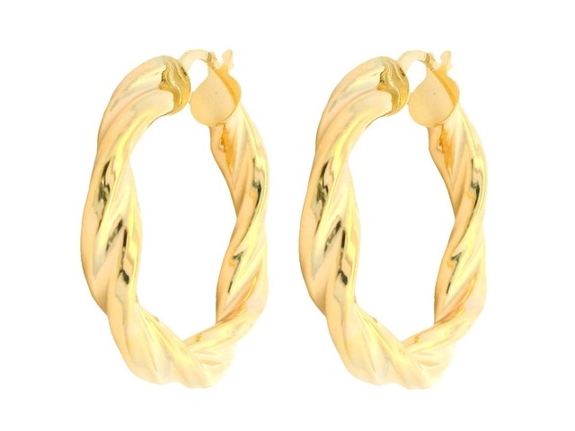 10KT Twist Hoop Earrings