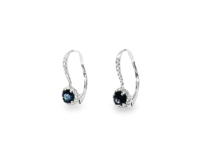 14KT Sapphire & Diamond Earrings