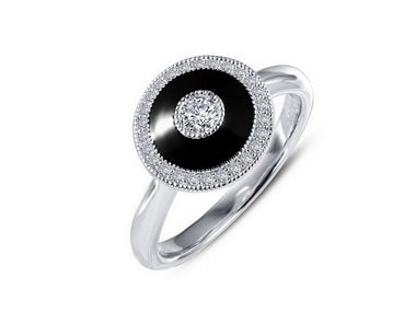 Black Enamel Vintage Style Ring